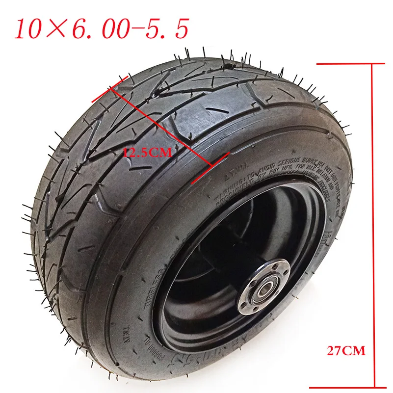 Super 10-inch Egg Wheel Tire for Mini-Harley Electric Vehicle 10x6.00-5.5 Vacuum tyre Widening 10*6.00-5.5 Tubeless