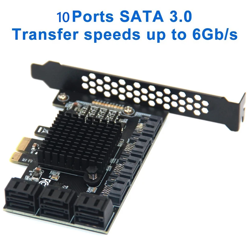 

Переходник SATA PCIE 1X для майнинга Чиа, 6/10 портов PCI-E X1 на SATA 3,0, 6 Гбит/с, Райзер, плата расширения для настольных ПК, компьютеров, дополнительные карты