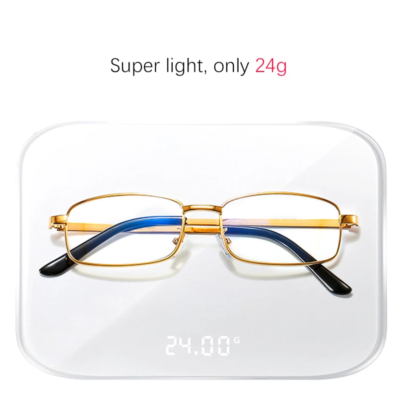 Metal Frame Reading Glasses Men Women Presbyopia Magnifying Fashion Square Full-frame +1.0 1.5 2.0 2.5 3.0 3.5 4.0 Gold Silver