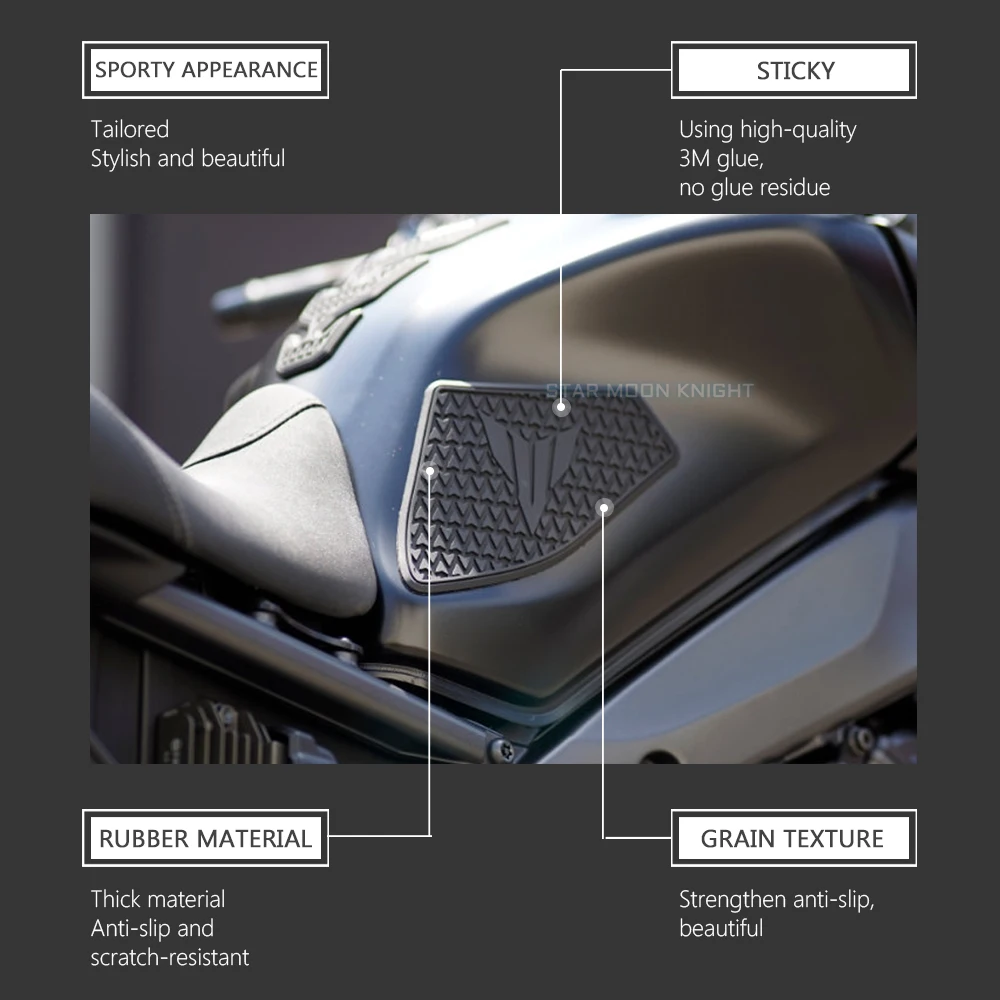 รถจักรยานยนต์ Tankpad Anti-Slip ถังสติกเกอร์สติกเกอร์ป้องกันด้านข้างแผ่น Traction Pad สำหรับ Yamaha MT-09 MT 09 MT09 2021-