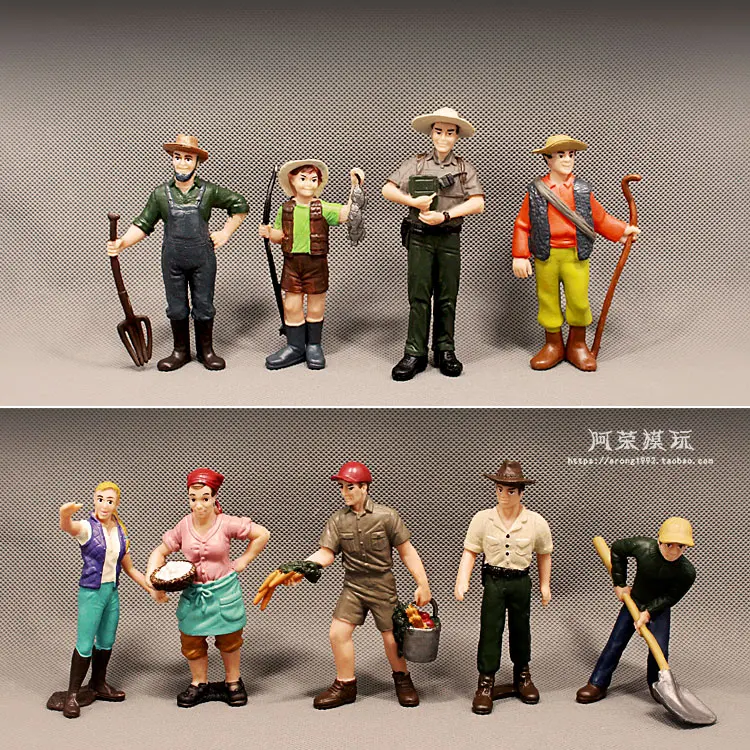 Miniature Figure Farm Accessories Simulation Doll Model Farmer Female Peasant Breeder Ranger Shepherd Action Figure Figurine Toy