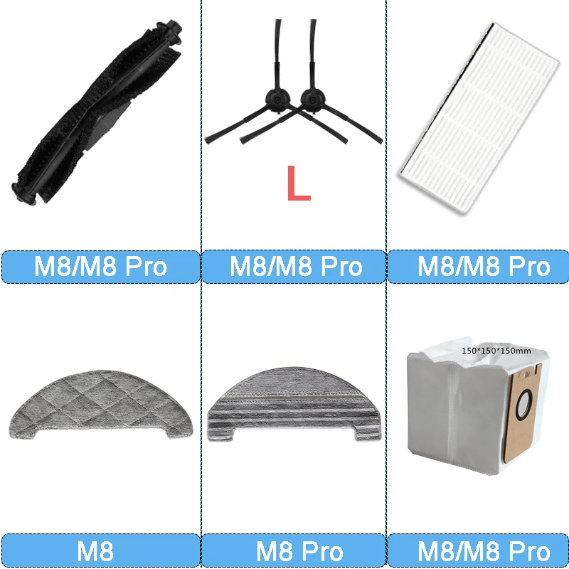 Roller Borstel Cover Side Borstel Hepa Mops Stof Tassen Robot Vacuüm Voor Proscenic M8/M8 Provacuum Cleaner Accessoires Vervanging