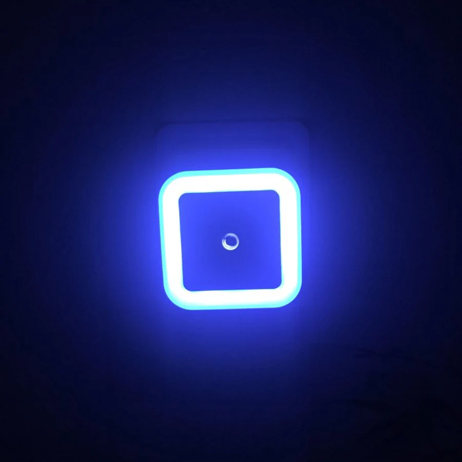 Light Sensor Square LED Night Light EU US Plug Wall Socket Light Bedroom Bedside Baby Kids Emergency LED Night Light