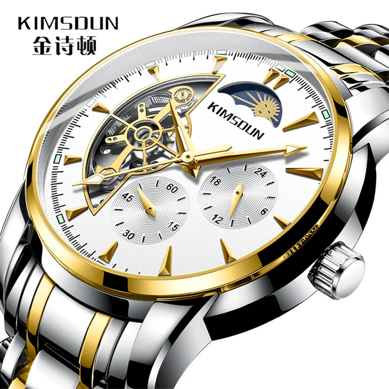 Senior Explosie Kingston Merk Fashion Stars Hollow Horloges Mannen Waterdichte Automatische Mechanische Horloge Mannen Business Leisure Gift