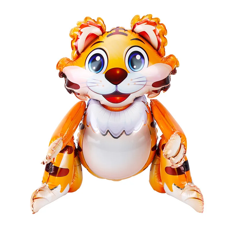 New Creative Stereo Cartoon Tiger Aluminum Balloon Children's Birthday Party Set Nylon Balloon