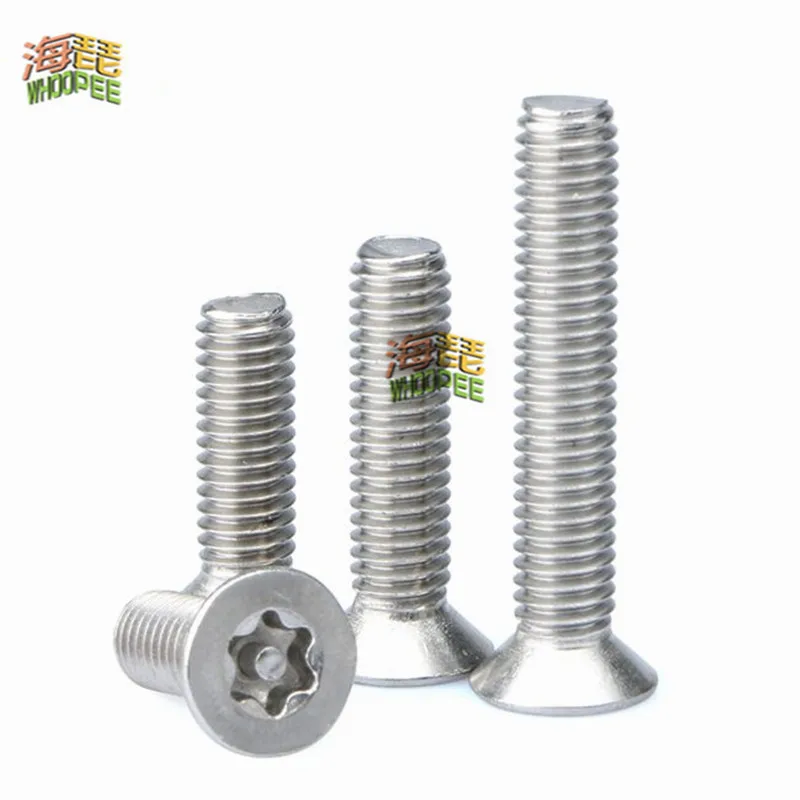 M2M2.5 M3 M4 M5 M6 304 stainless steel Six Lobe Torx Flat Countersunk Head with Pin Tamper Proof Anti Theft Security Screw Bolt