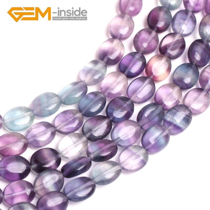 13X18MM 8X10MM Hot Oval Shape Fluorite Beads Natural Stone Loose Bead For Jewelry Making Strand 15 inch DIY Necklace Wholesale