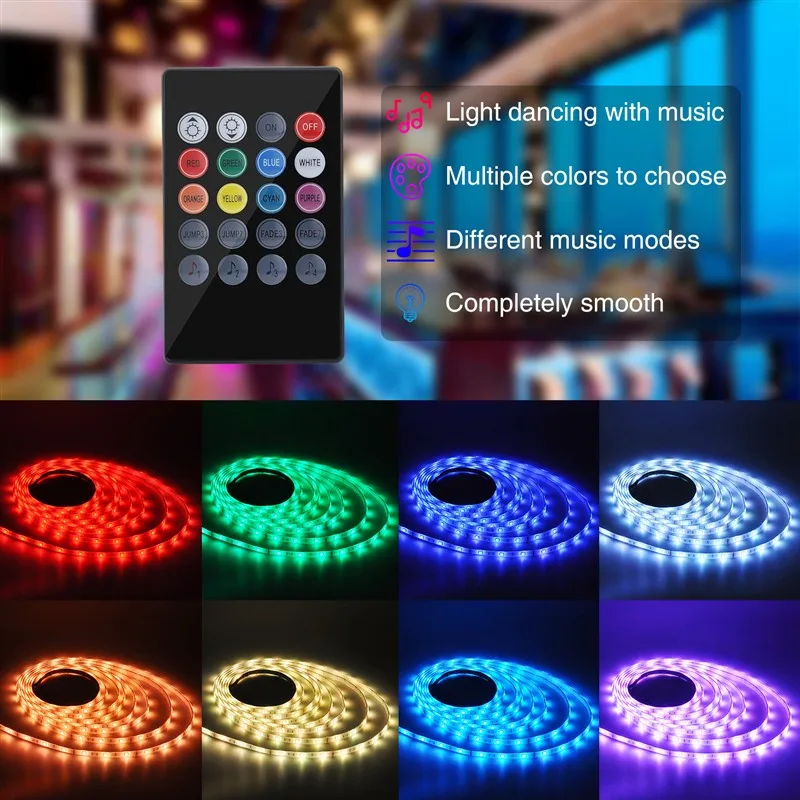 

Светодиодная лента SMD5050 RGB с музыкальным контроллером, неоновый USB светильник с дистанционным управлением и синхронизацией музыки для праздника, рождественской вечеринки, Luces LED Decoracion