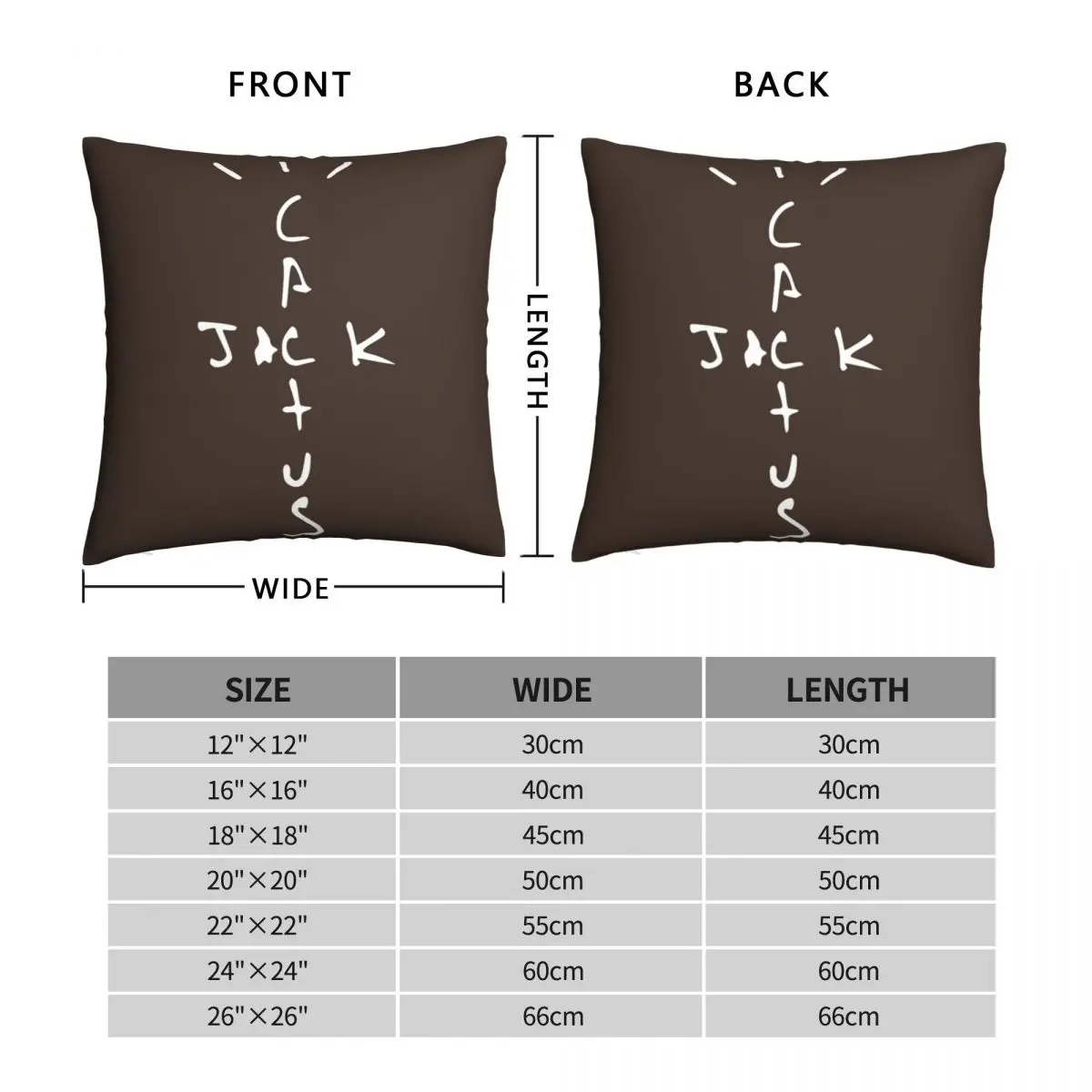 Cactus Jack Travis Scott Square Pillowcase Polyester Linen Velvet Creative Zip Decor Pillow Case Bed Cushion Cover 45x45