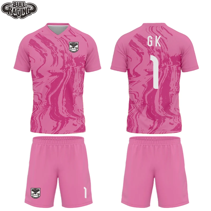 Custom Shortsleeve GK Football Uniform Jersey Kits Football Shirt Sublimation Printing Personaized  Sports Clothes