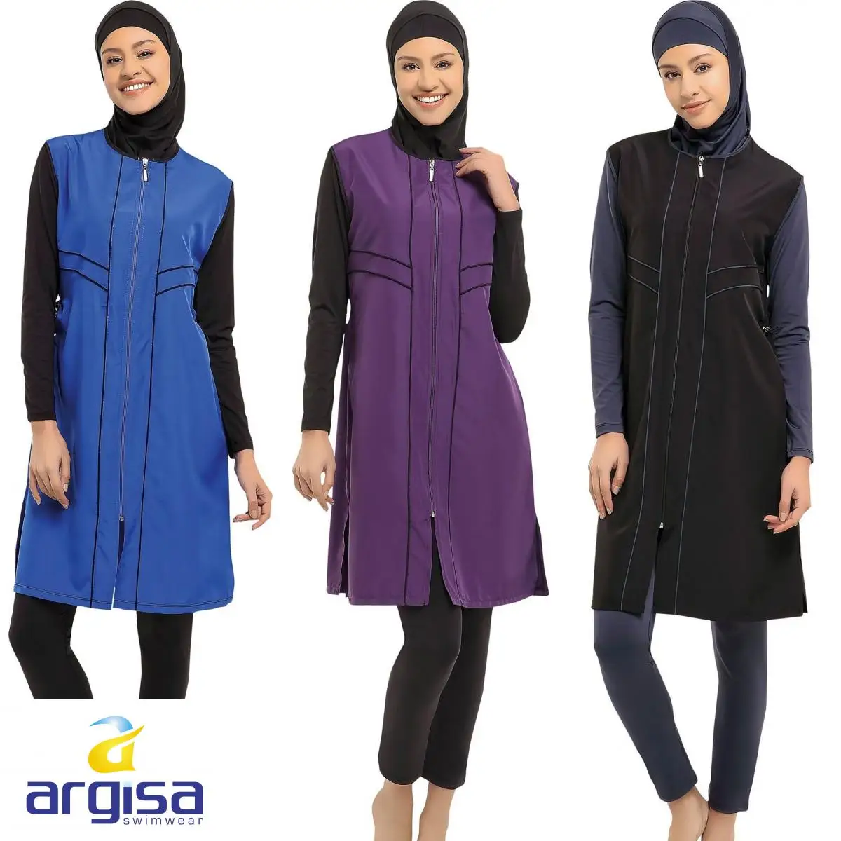 

Argisa 7106 Long Micro Sleeves Full Burkini Muslim Swimwear S-5XL Plus Size Hijab Islamic Swimsuit Fashion Turkey Women Full Cover