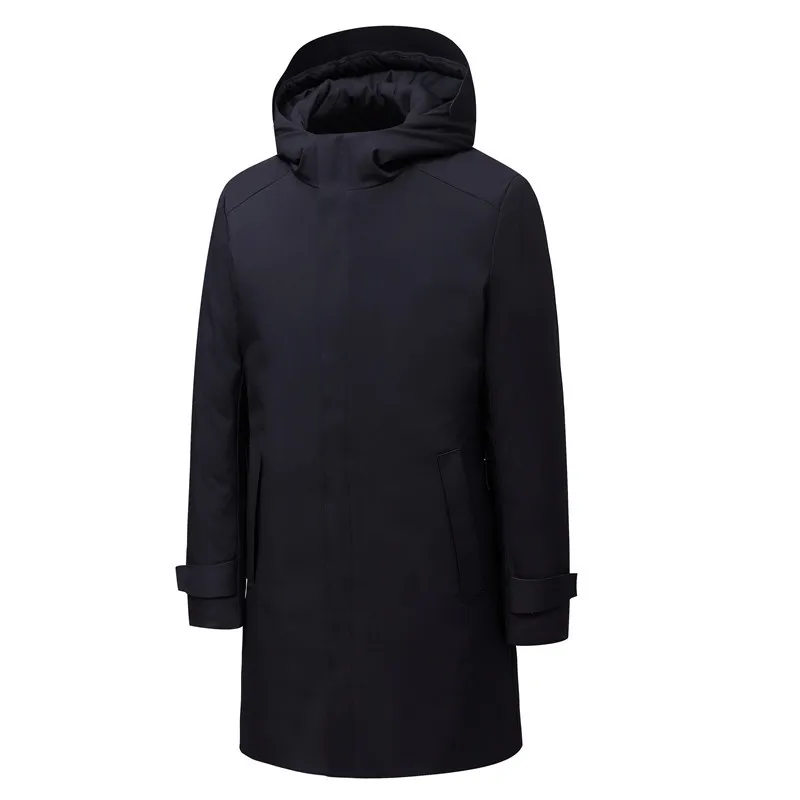 Down Mode Merk Jas Mannen Hooded Winter Jas Lange Winter Jas Dikke Warme Parka Mannelijke Lange Veer Jassen Sneeuw dragen