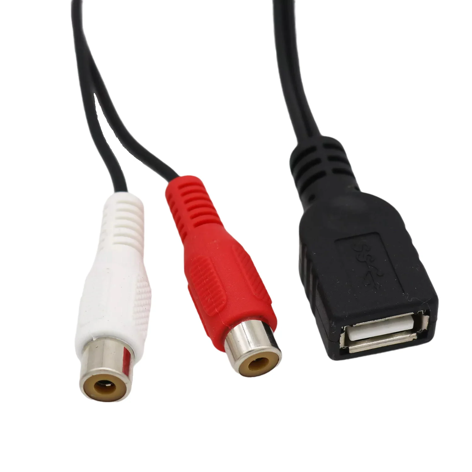 USB 2.0 A żeński na 2x RCA Phono żeński Splitter Audio wideo AV PC TV Aux kompozytowy konwerter kabel Adapter przewód