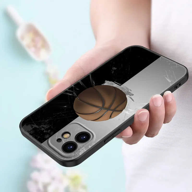 Basketball Basket Phone Case For Apple iPhone 13 12 Mini 11 Pro Max XR X XS MAX 6 6S 7 8 Plus 5 5S SE 2020 Black Cover Coque