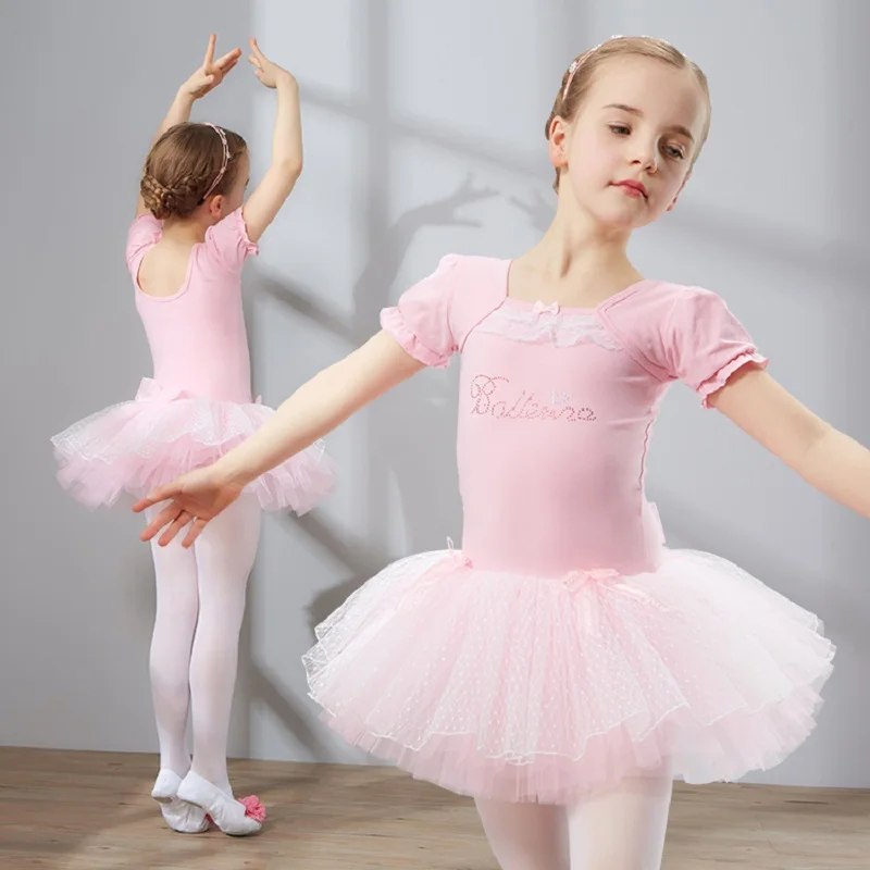 

Short Sleeve Kids Tutu Dress,Dance Dress for Girls, Performance Dress ,Ballet Dancewear,Toddler Ballet Dress,Kids Dance Skirts