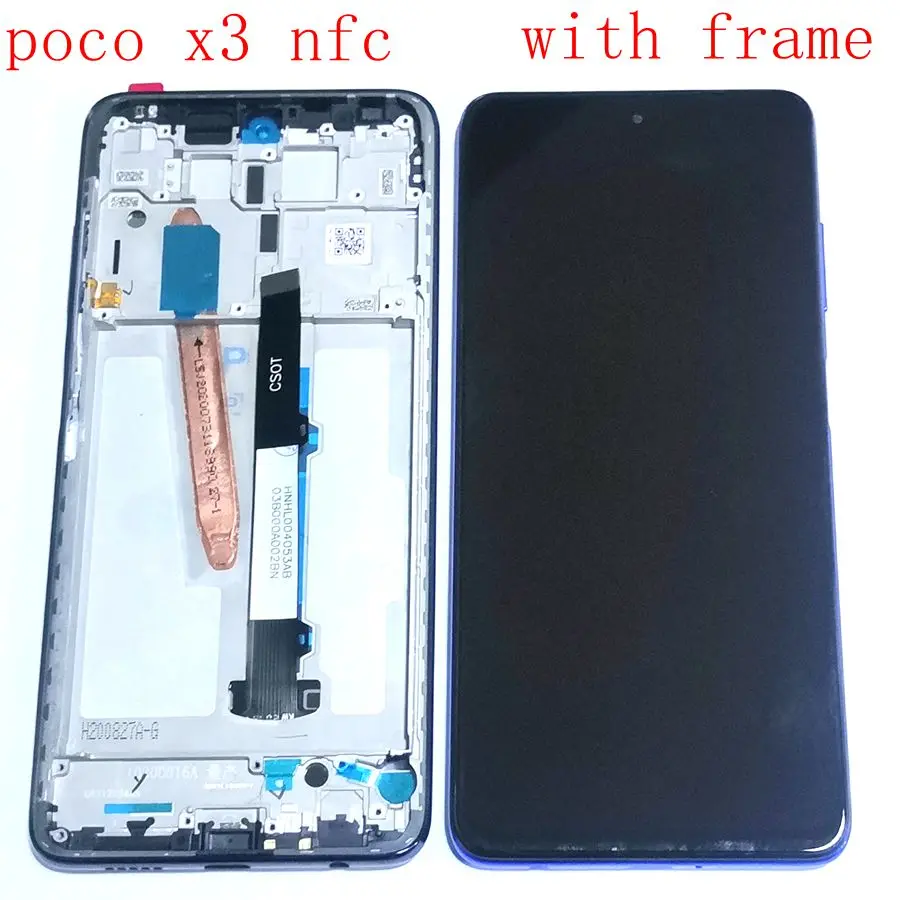 

6.67" For Xiaomi Poco X3 NFC Lcd screen digitizer touch glass frame full poco x3 pro lcd screen M2007J20CG M2007J20CT