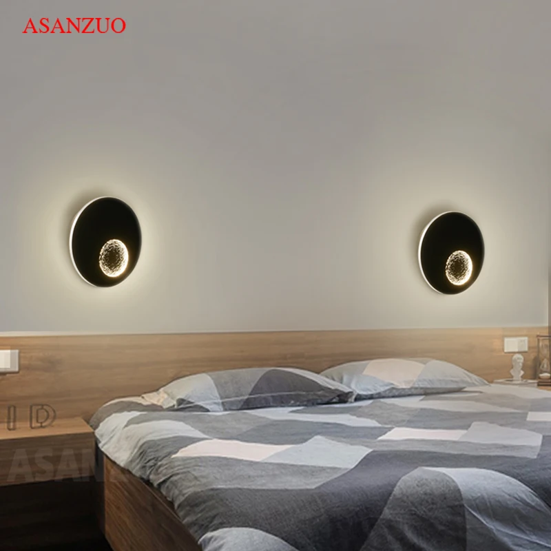 Imagem -04 - Modern Led Wall Light Preto Branco Quarto Cabeceira Lâmpadas de Parede Corredor Corredor Foyer Escadas Decoração Interior Sconce Lamp