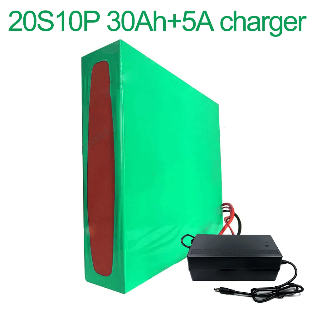 

With 5A charger 72V 30Ah 20S10P 18650 Li-ion Battery electric two Three wheeled motorcycle bicycle ebike 320*290*75mm