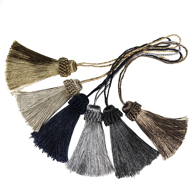 2Pc Tassels Fringe Sewing Curtain Accessories DIY Tassel Hanging Pendant Decoration  Polyester Key Tassels Small Fringe