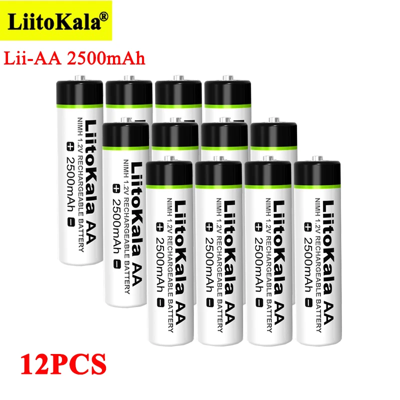 Liitokala 1.2V AA 2500mAh Ni-MH akumulator aa na pistolet termiczny zdalnie sterowana mysz baterie zabawkowe