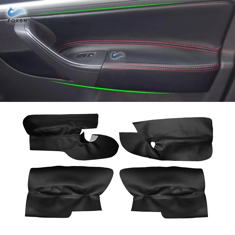 For VW Golf 5 MK5 2005 2006 2007 2008 2009 2010 only 3 doors Car Microfiber Leather Door Armrest Panel Cover Protective Trim