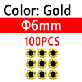 100 piezas de 6 mm doradas