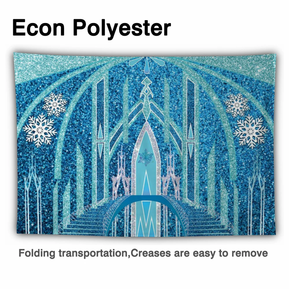 Funnytree المجمدة حفلة الشتاء القلعة استحمام الطفل خلفية ندفة الثلج عيد ميلاد الجليد بريق الاطفال فتاة الأميرة خلفية الصورة