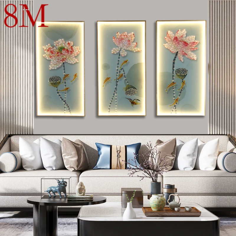 8M Wall Sconces Light Three Pieces Suit Lamps Lotus Figure LED Contemporary Creative For Home