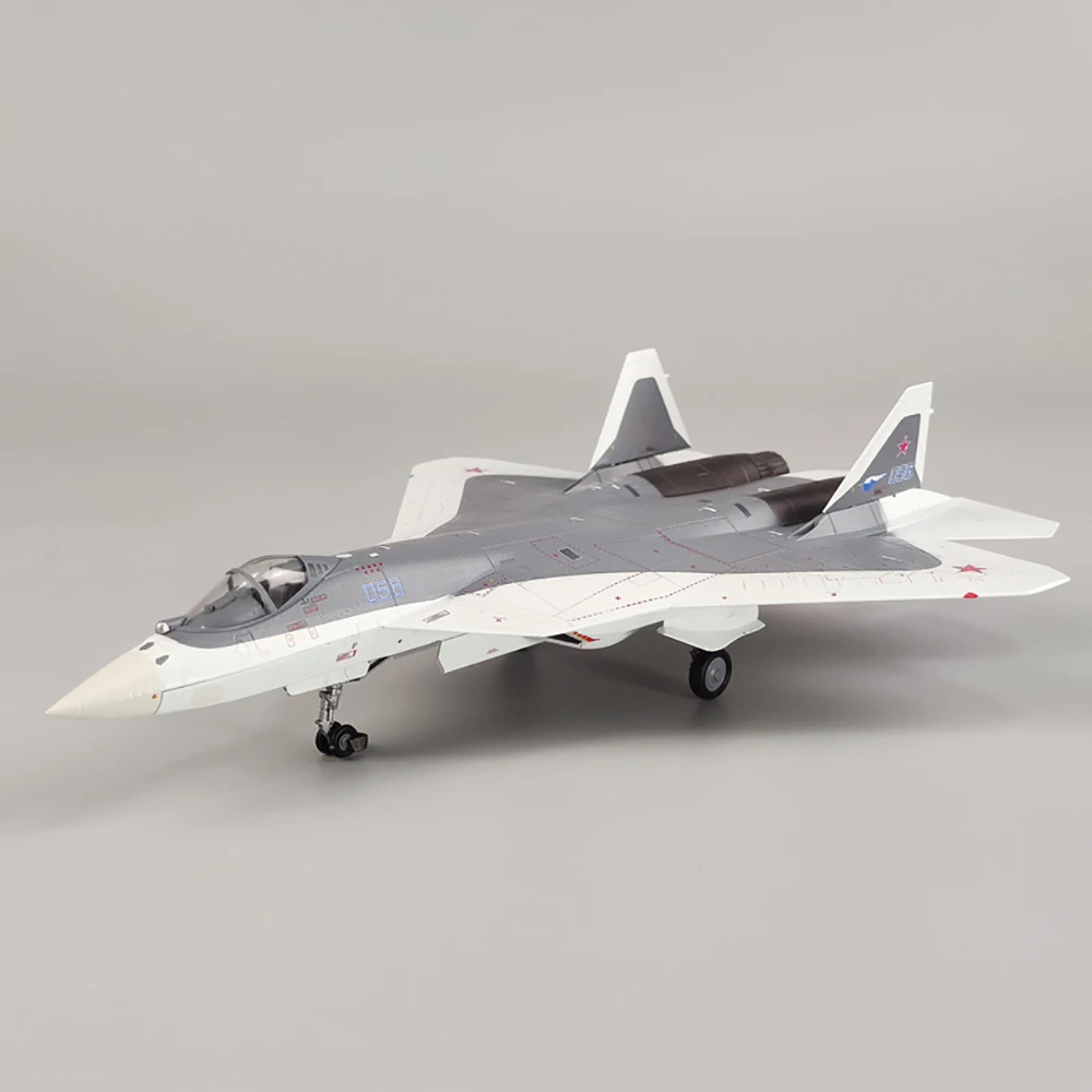 1/72 Scale Alloy Fighter T-50 Su57 Russian Air Force Aircraft Sukhoi Su-57 T50 Model Toy Children Gift for Collection Decoration