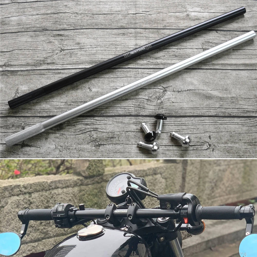 Motorcycle for Renthal Handlebar 22mm 7/8 Straight Bar CNC Aluminum Alloy Anodizing for Royal Enfield Cafe Racer Z800 Z900 GN125