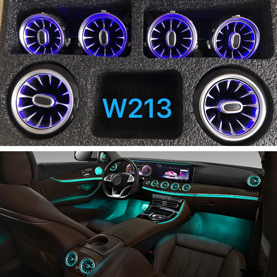 メルセデスベンツ用LEDアンビエントライト,エアコン用,w213タービン用