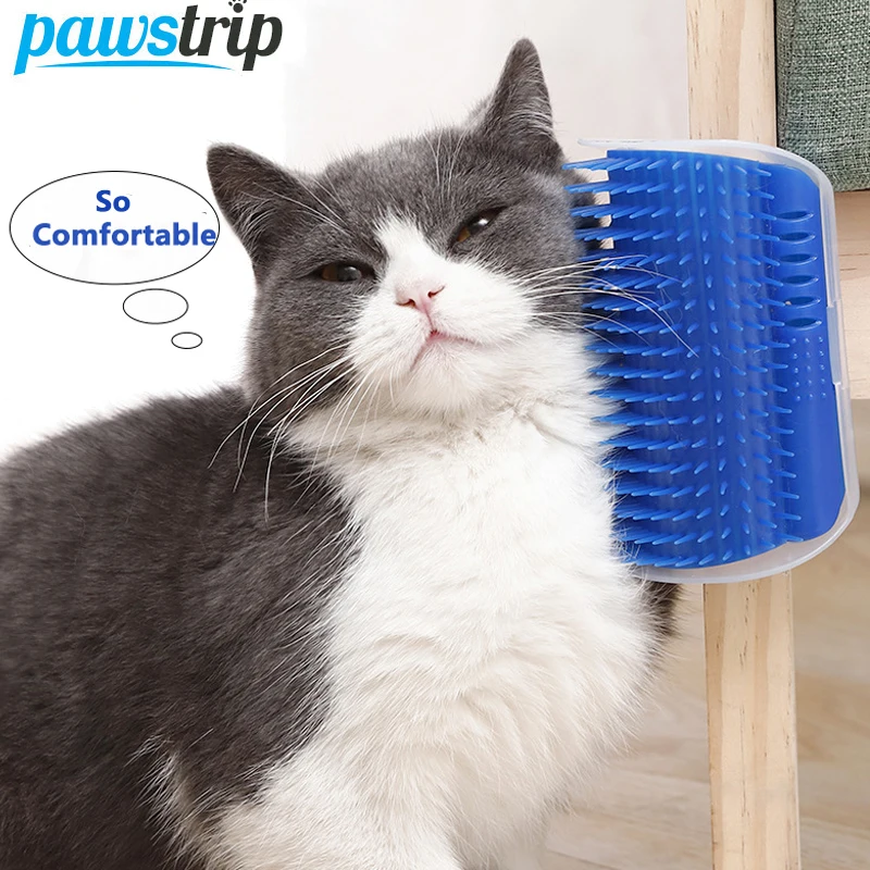 Cat Comb Soft Pet Cat Brush with Catnip Cat Self Groomer Cat Wall Corner Massage The Face with A Tickling Comb Cat Accessories