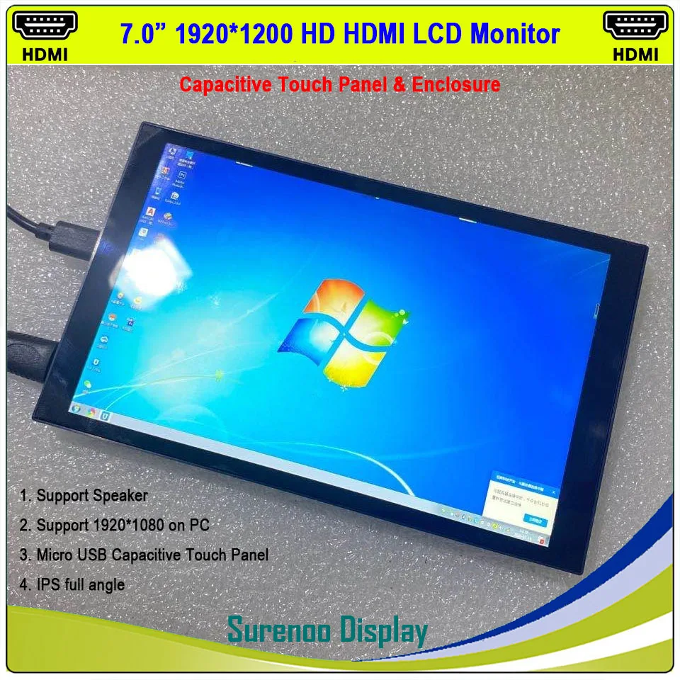 

7" 1200*1920 IPS LCD Module Monitor Display Panel LT070ME05000 Mini HDMI-Compatible MIPI Capactive Touch Panel Case Enclosure