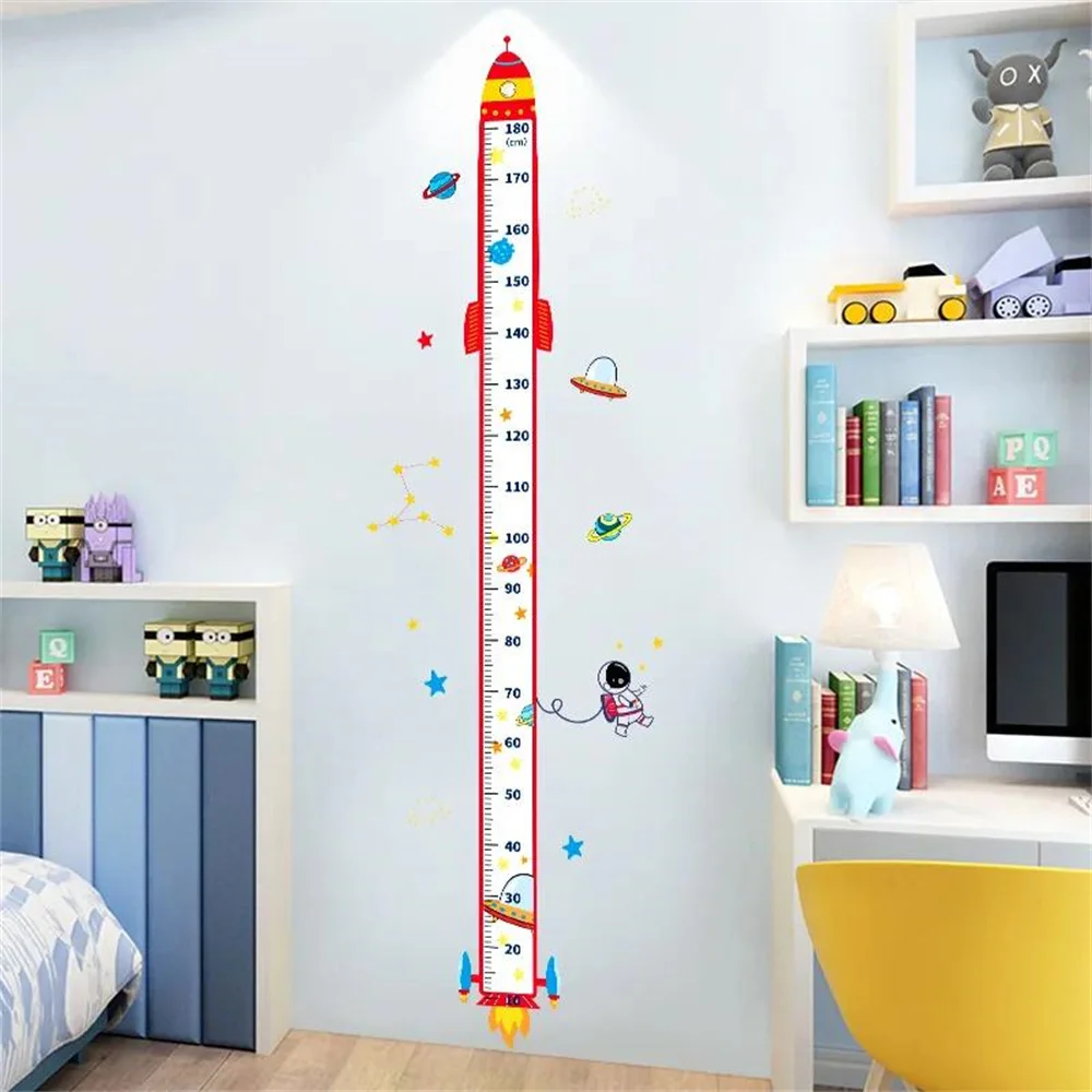 Jungle Baby Height Ruler Cartoon Height Sticker Kid Room Bedroom Decor Record Living Room Wall Sticker Self-adhesive Removable