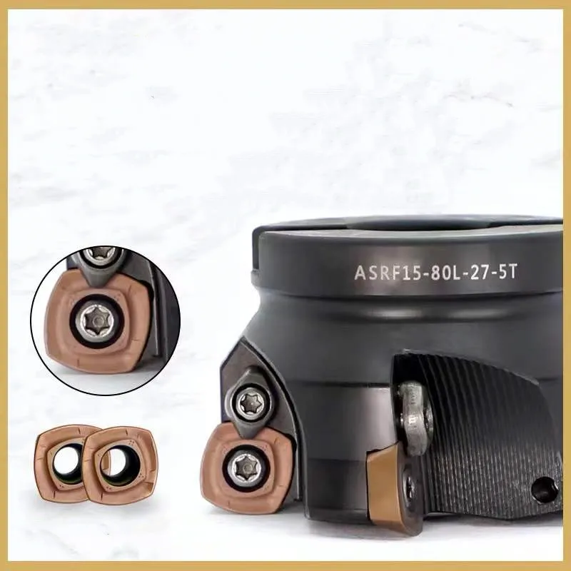 ASRF-Fresa de cara Indexable negra, 12 insertos, 12-50-22-4T, 63-22-4T, ASRF15, 63-22-4THard, ASRF12, 50D22d, 4 flautas para SDMT12 05