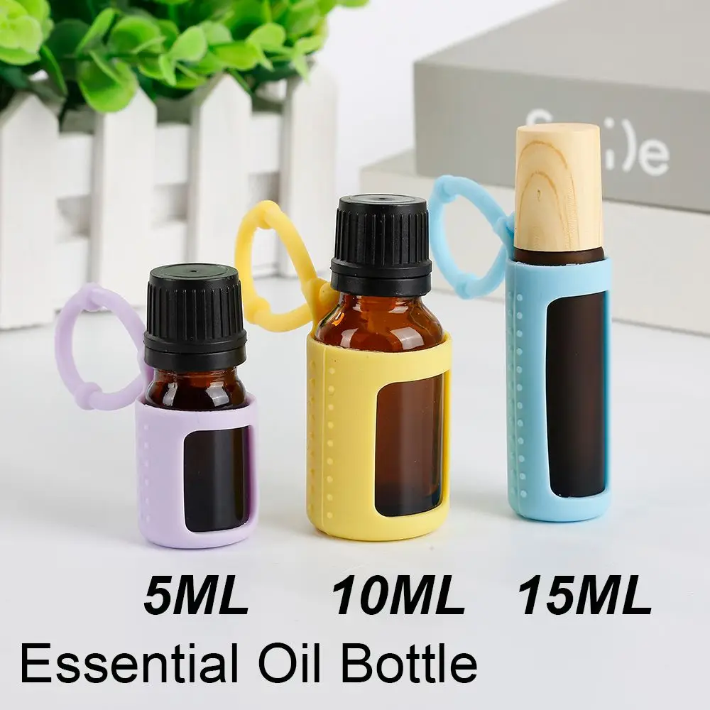 5/10/15 ML Silicone Roller Bottle Essential Oil Bottle Holder Protective Cover Case for Travel Outdoor Accessories  Women Girls