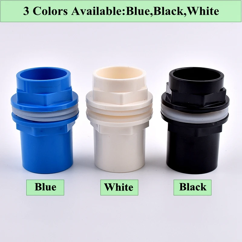 3 Colors 20~50mm Aquarium Drain Joint PVC Pipe Water Inlet Outlet Fittings Overflow Thread Water Tank Supply Fish Tank Connector