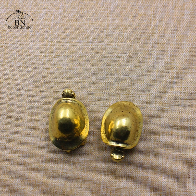 Antique Copper Mini Turtle Decorations Chinese Classical Brass Tea Pets Vintage Crafts Miniature Figurine Home Decor Accessories