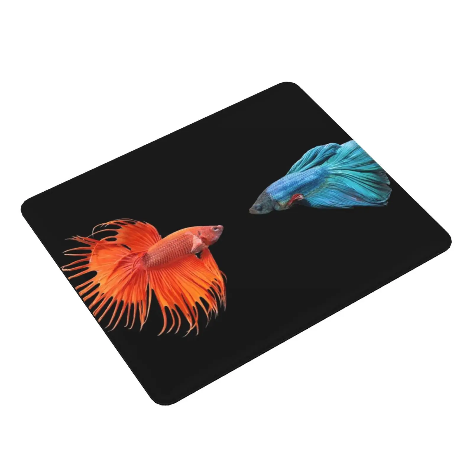 Betta Fish Mouse Pad DIY Print Cushion Betta Fish Betta Fish Animals Quarantine Black Orange Blue