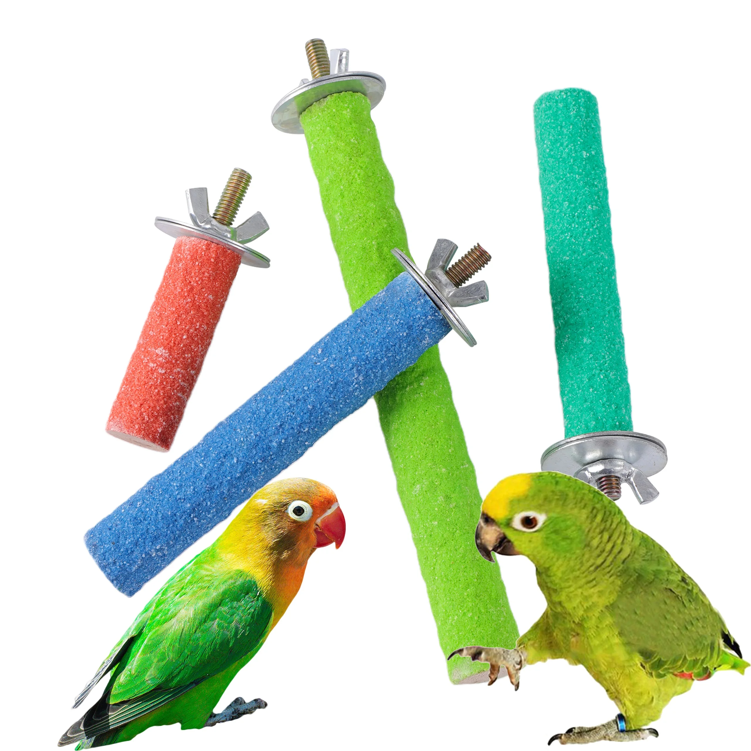 Pet Bird Chew Toys Parrot Perches Stand Platform Cage Toy Paw Grinding Clean Toys for Parrot Bites Parakeet Pet Products