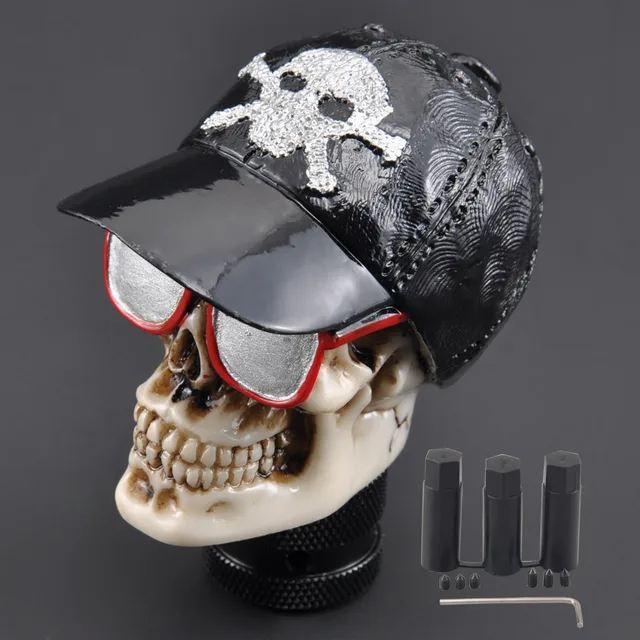 Czapka z daszkiem Okulary Czaszka Ręczna gałka zmiany biegów do samochodu ciężarowego Dźwignia zmiany biegów do SUV Crossover Truck Wagon Hatchback Coupe