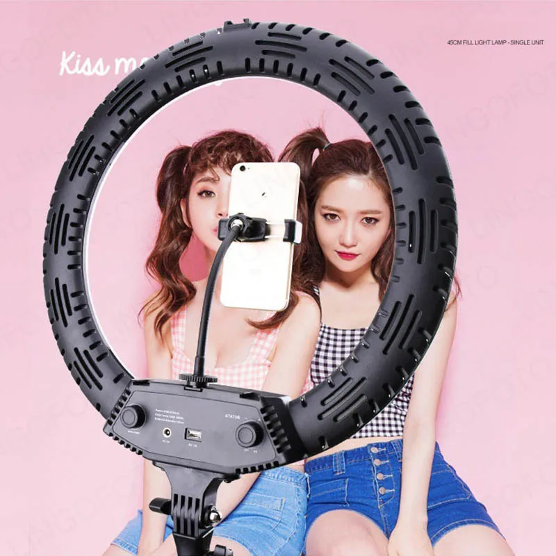 18 pollici Photo Studio di illuminazione A LED Anello di Luce Fotografia Dimmerabile Lampada Anello Con 160/210cmTripod UC9782