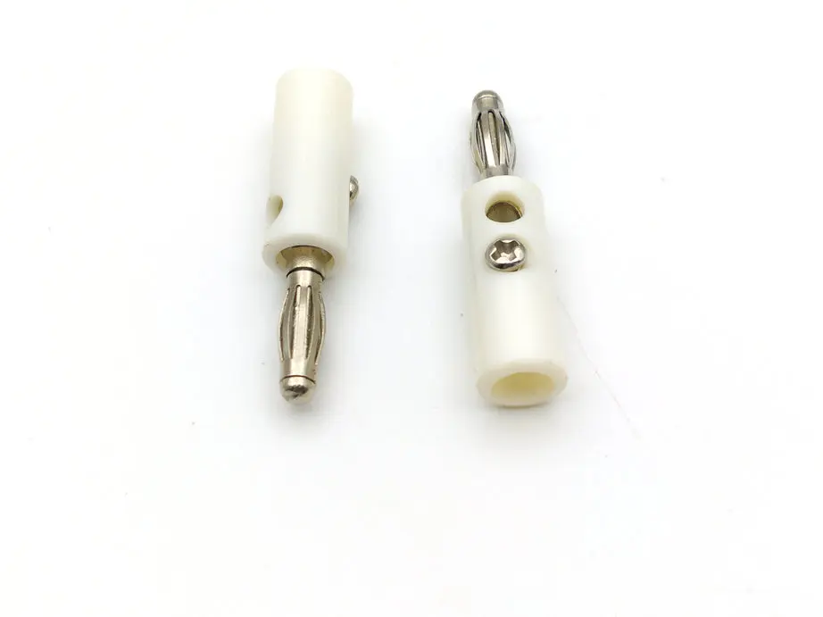 

100 PCS WHITE 4mm lanterns banana plug CONNECTOR New