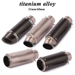 60mm/51mm Motorcycle Exhaust Carbon Fiber Titanium Alloy Racing Sport Motorbike for Laser Sticker S1000RR CBR1000