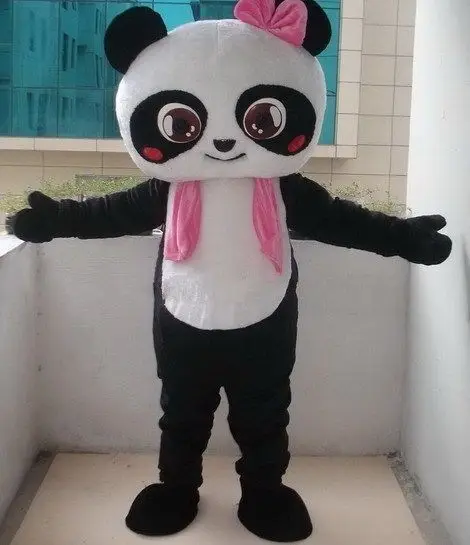 Nova versão profissional menina panda mascote traje adulto festa de aniversário fantasia vestido halloween cosplay roupas de natal