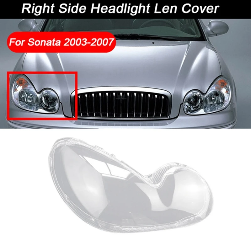 Car Headlight Shell Lamp Shade Transparent Cover Headlight Glass Head Light Lamp Lens Cover for Hyundai Sonata 2003-2007