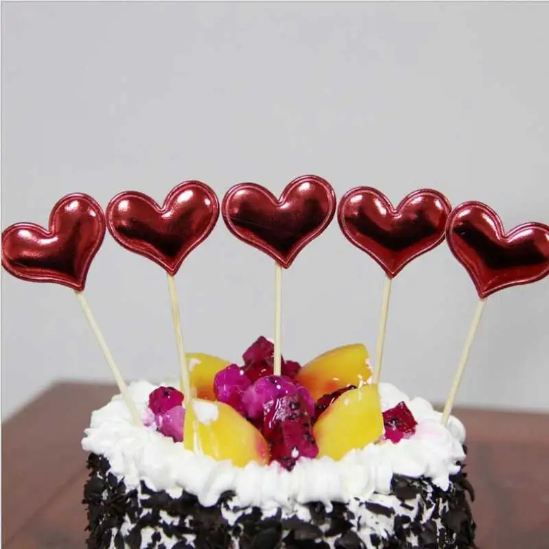 5pcs/lot Heart Crown Star Shape Cake Topper Happy Birthday Cupcake Topper Wedding Baby Shower Baking Cake Top Flag Decorations