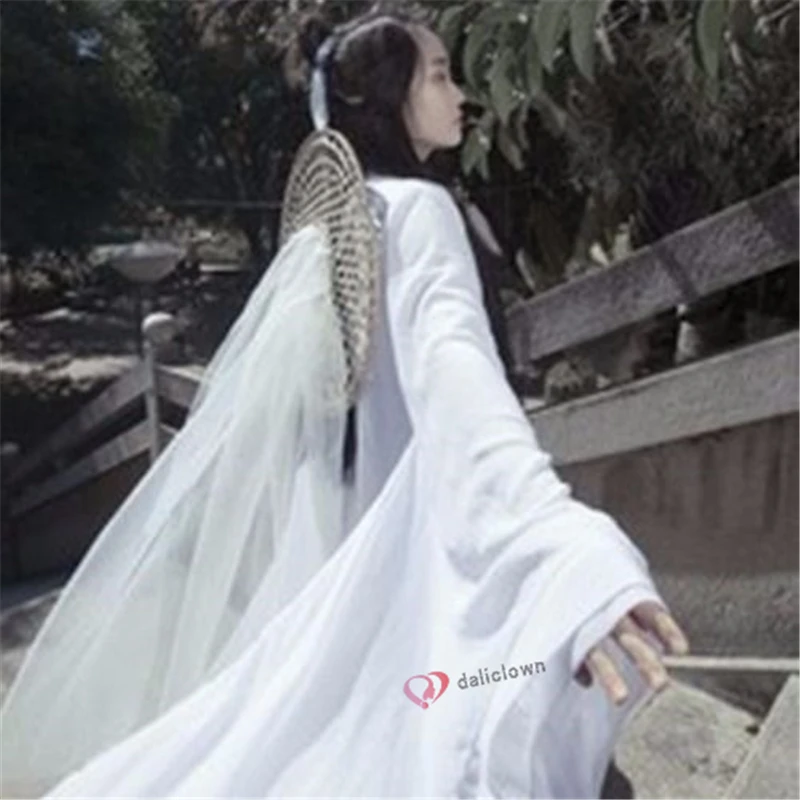 Disfraz de Cosplay de Xie Lian, Tian Guan Ci Fu, pelucas Xielian, sombrero de bambú, accesorio de Anime, blanco, Han Fu