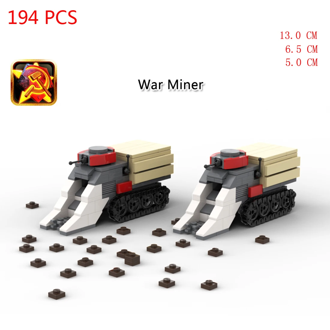 hot military WWII Red alertes Soviet Army Demolition Truck War Miner Flak Antiair Weapons war building blocks model bricks toys