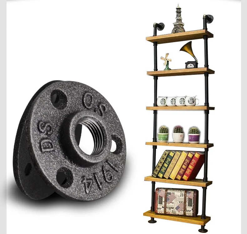 10pcs Iron Pipe Fittings Wall Mount Floor Antique DN15 Flange Piece Hardware Tool cast iron flanges gietijzeren buisleidingen